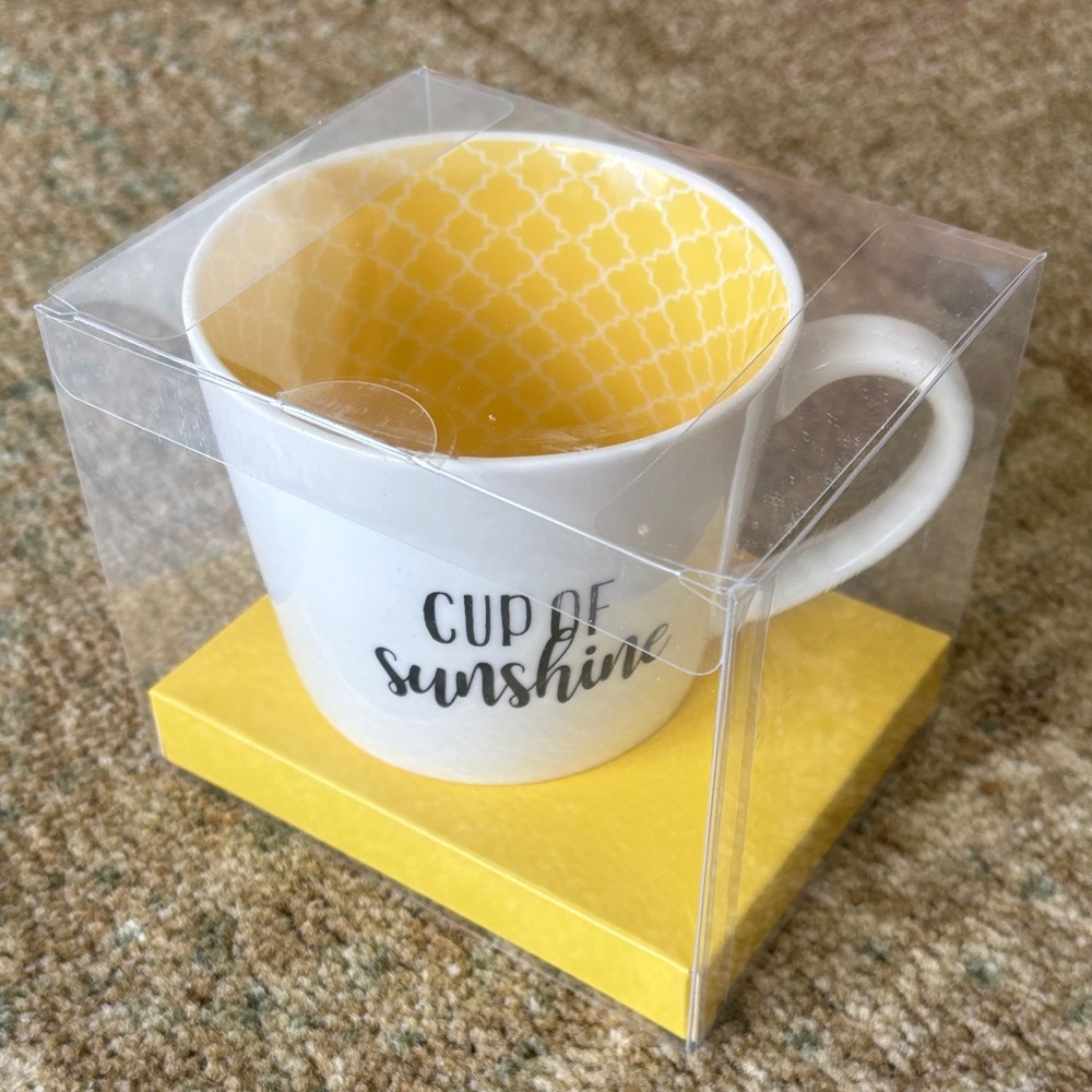 NWT “Cup of Sunshine Mug” with Yellow Interior